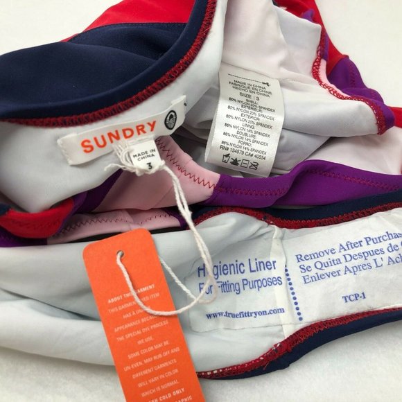 Sundry Anthropologie Colorblock One Piece Swim Suit Size Large 3 Bathing Suit - Picture 15 of 16